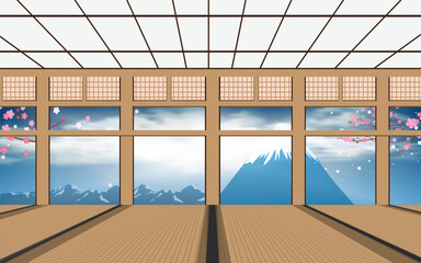 indoor dojo room in japan	