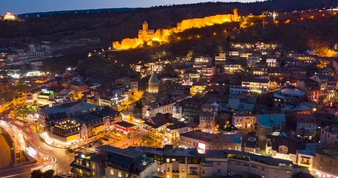 Tbilisi Old town and Narikala Fortress Hyperlapse