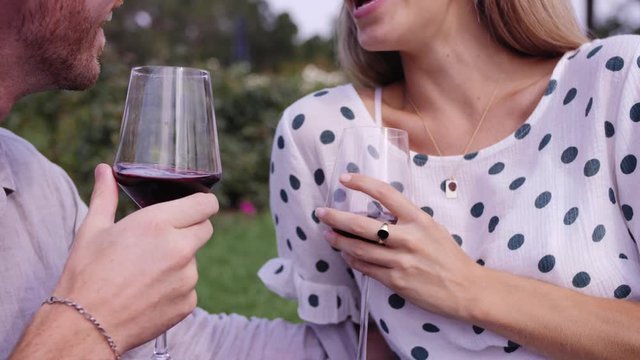 Red wine to celebrate a very special day - close up