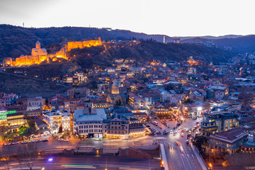 Tbilisi Old Town area and Narikala fortress