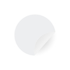 The round adhesive sticker is blank, simulated with curved corners. Blank white circular stripe And white circle vector sticker, icon illustrations and vector