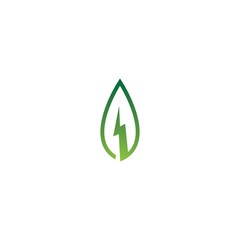 leaf energy vector template icon design