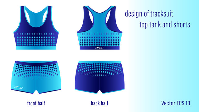 Design Of Tracksuit Top Tank And Shorts