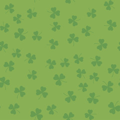 Seamless pattern with shamrock for Saint Patrick's day. Vector