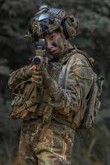 Obraz premium Portrait of a woman soldier
