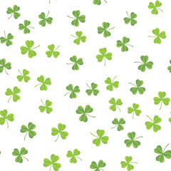 Seamless pattern with shamrock for Saint Patrick's day. Vector