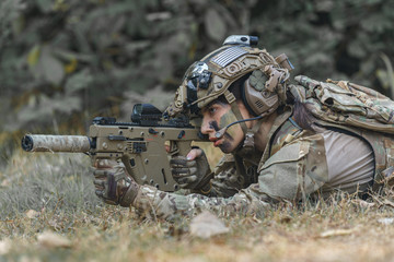 Portrait of a woman soldier