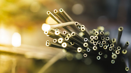 metal rods in bulk, heavy industry, steel