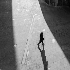 walking in light and shadow