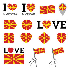 Flag of Macedonia. Set of vector Flags