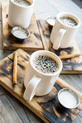 Mexican Cups of Cinnamon Cafe de Olla (Mexican style cinnamon coffee)