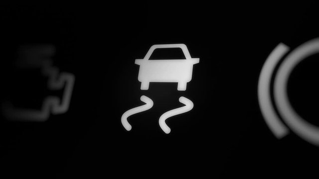 Electronic Stability Control Warning Light on Car Dashboard