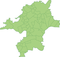 福岡県の地図_市町村ごとに色を変えられます