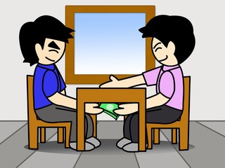 cartoon Received kickbacks 