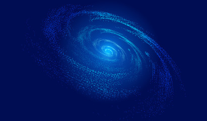Cosmic vortex, particle building network technology big data background.