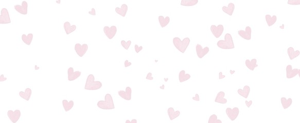 Abstract pastel background with hearts - concept Mother's Day, Valentine's Day, Birthday - spring colors.Valentines art vivid design. Romantic wide screen banner.