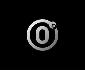 Circle O Letter Metal Logo Icon, Perfect for Technology  and Automotive Concept.