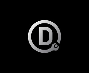 Circle D Letter Metal Logo Icon, Perfect for Technology  and Automotive Concept.