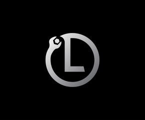 Circle L Letter Metal Logo Icon, Perfect for Technology  and Automotive Concept.