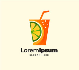 fresh lime orange juice logo template
