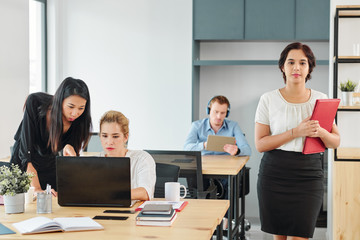 Young business people working in modern office