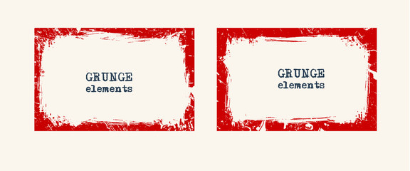 Set of grunge vector frames. Grunge background.