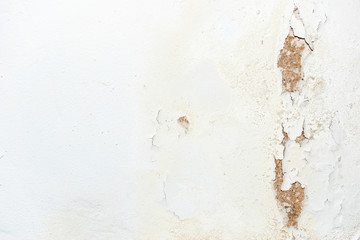 Grungy dirty white wall with cracks texture background