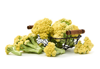 Fresh cauliflower on white background 
