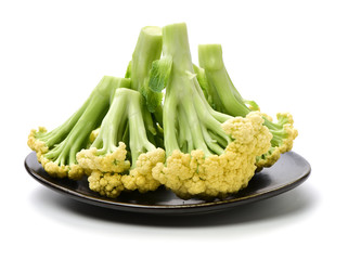 Fresh cauliflower on white background 