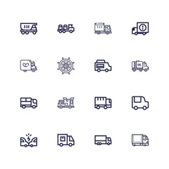 Editable 16 driving icons for web and mobile