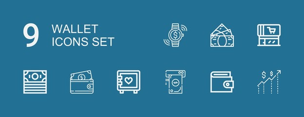 Editable 9 wallet icons for web and mobile