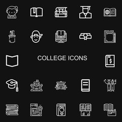 Editable 22 college icons for web and mobile