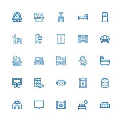 Editable 25 room icons for web and mobile
