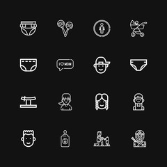 Editable 16 boy icons for web and mobile