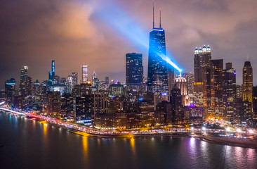 Obraz premium Chicago downtown buildings aerial skyline