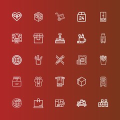 Editable 25 box icons for web and mobile