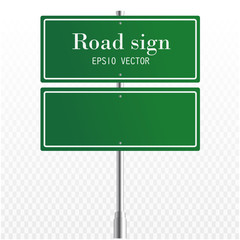 Green road sign or Empty traffic isolated on transparent. vector illustration