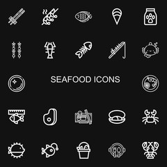 Editable 22 seafood icons for web and mobile
