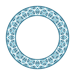 Vector Asian Tribal Circular Frame