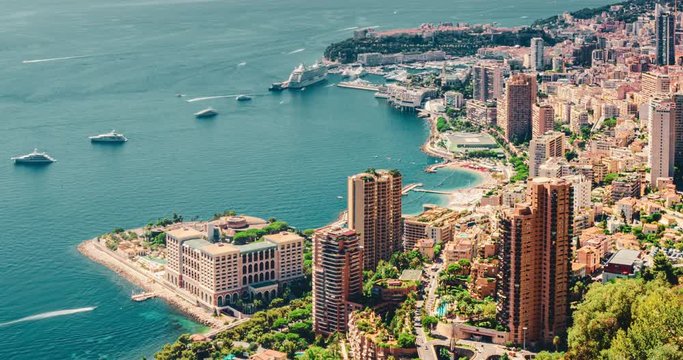 Timelapse of Monte Carlo Illuminated City View