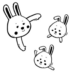 うさぎの家族のイラスト