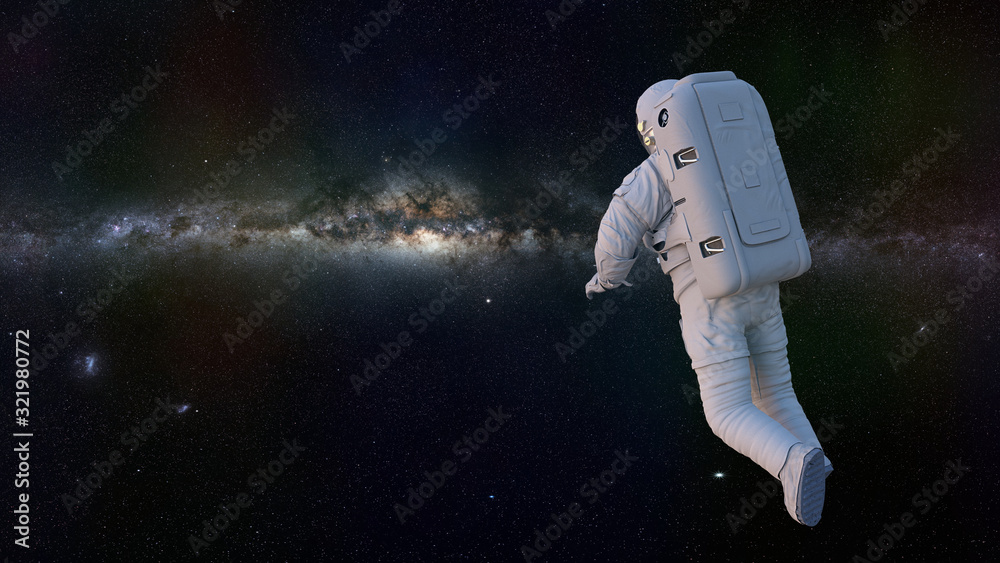 Canvas Prints astronaut in outer space flying towards the stars