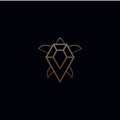  diamond logo V letter design sea turtle