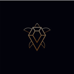  diamond logo V letter design sea turtle