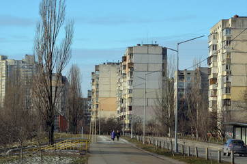 Obraz premium Modern residential area in Kiev. Exterior. 