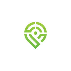 pin technology letter P logo vector