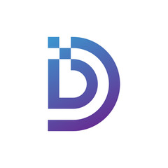 Digital Letter D Logo Vector