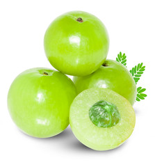 Indian gooseberry isolated on white background