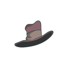 Men's retro hat. Vector illustration isolated on a white background.