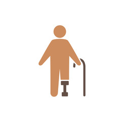 Human disability related icon on background for graphic and web design. Creative illustration concept symbol for web or mobile app